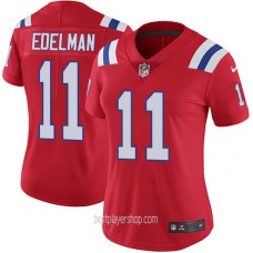 Womens New England Patriots #11 Julian Edelman Authentic Red Vapor Alternate Jersey Bestplayer
